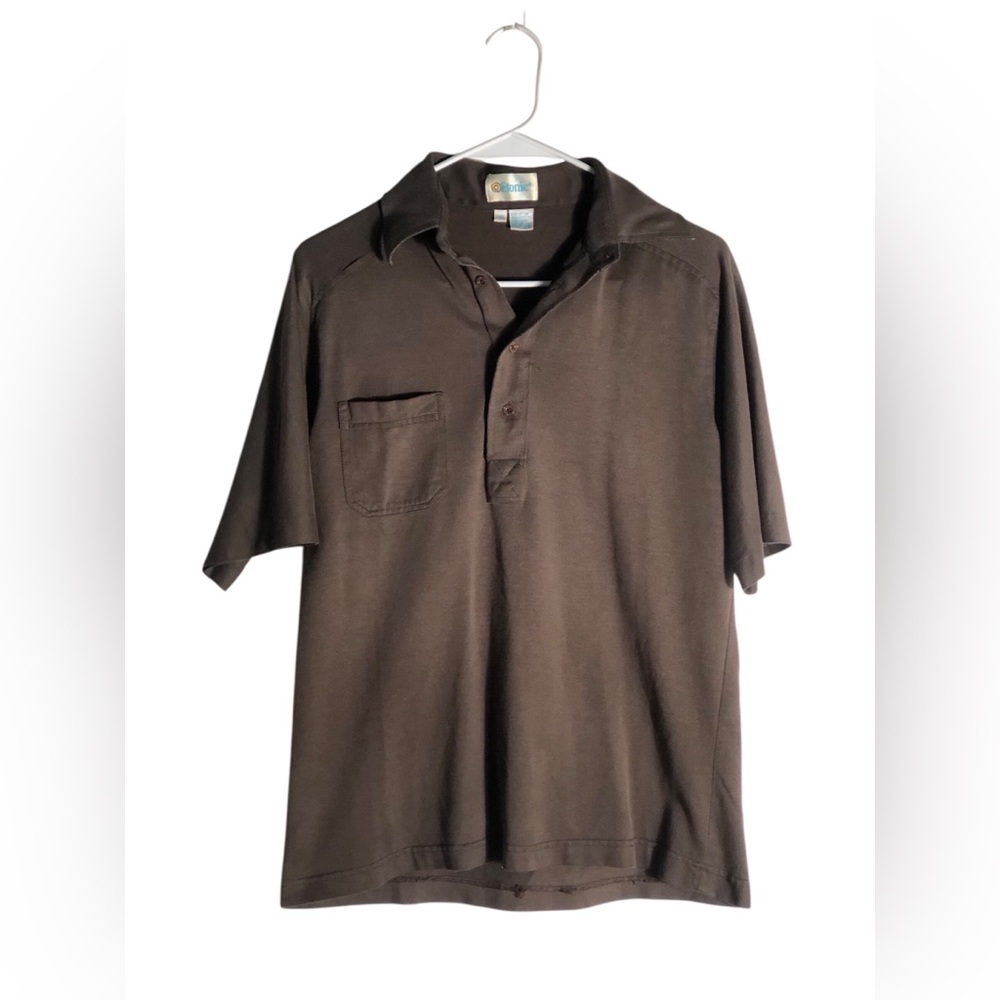 Vintage Etonic men’s brown shirt sleeve polo shirt Size Medium